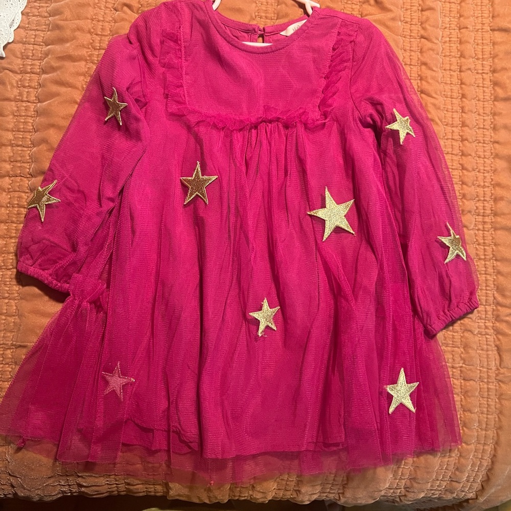 Matilda Jane Pink Dress with Gold Star Accents-size 4